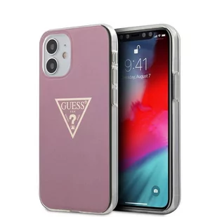 Guess GUHCP12SPCUMPTPI iPhone 12 5,4" różowy/pink hardcase Metallic Collection GUE00084 - Etui i futerały do telefonów - miniaturka - grafika 2