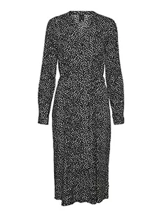 bestseller a/s Vmvica Ls Shirt Calf Dress Ga Noos sukienka damska, Black/Aop:joey Dot/White Dots, S - Sukienki - miniaturka - grafika 1