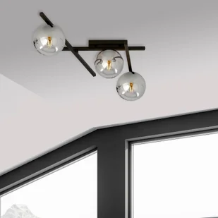 Emibig Lighting czarny krótki żyrandol srebrne klosze SMART 3 BLACK/GRAFIT 1104/3 nowoczesna lampa sufitowa szklane chromowane kule 1104/3 - Lampy sufitowe - miniaturka - grafika 5
