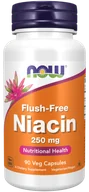 Witaminy i minerały - Now Foods Niacin Flush-Free 250mg, 90vcaps. - Niacyna - Witamina B-3 - PP 21PRONIACE - miniaturka - grafika 1