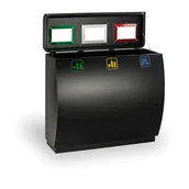 Kosze biurowe - B2B Partner Kosz do segregacji śmieci, 3x 50 l, metalowy 405003 - miniaturka - grafika 1