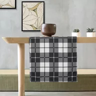Obrusy i serwetki - Bieżnik stołowy, runner, obrus czarno biała kratka Black 40x140 cm - miniaturka - grafika 1