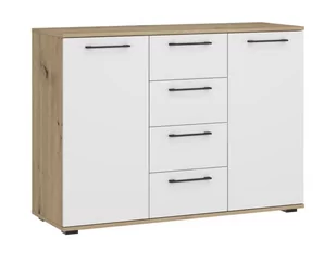 Komoda FLEX KM-2 dąb artisan/biały z szufladami - Komody - miniaturka - grafika 1