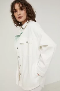 Kurtki damskie - Medicine kurtka jeansowa damska kolor biały przejściowa oversize - grafika 1