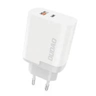 Ładowarki do telefonów - Dudao ładowarka sieciowa USB / USB Typ C Power Delivery Quick Charge 3.0 3A 22,5W biały (A6xsEU white) - miniaturka - grafika 1