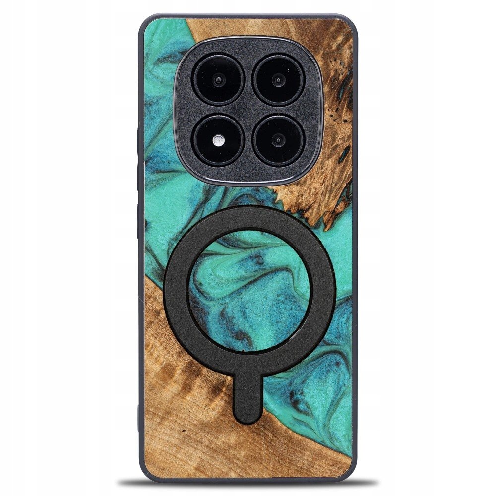 Bewood Drewniane etui do Xiaomi Redmi Note 14 Pro Plus 5G, Unique Turquoise do MagSafe