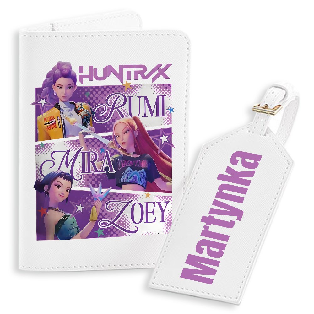 Etui Na PASZPORT + ZAWIESZKA Do Walizki HUNTRIX DEMON HUNTERS Imię Dziecka
