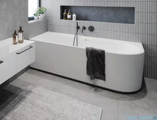 Riho Desire Corner wanna narożna z hydromasażem Sparkle Mood prawa czarno-biała MATOWA 170x77cm B156003220 - Wanny z hydromasażem - miniaturka - grafika 4