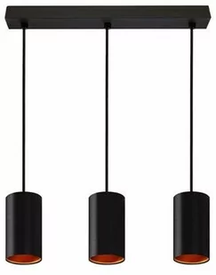 Nowoczesna lampa wisząca CHLOE GU10 IP20 3 pkt. CZARNA ZŁOTA - Lampy sufitowe - miniaturka - grafika 1