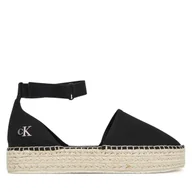 Espadryle damskie - Espadryle Calvin Klein Jeans Flatform Espadrille Sling Mg YW0YW01735 Czarny - miniaturka - grafika 1