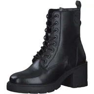 Botki damskie - s.Oliver Damskie sztyblety Lace Boot Flat 5-25211-43, czarny, 38 EU - miniaturka - grafika 1