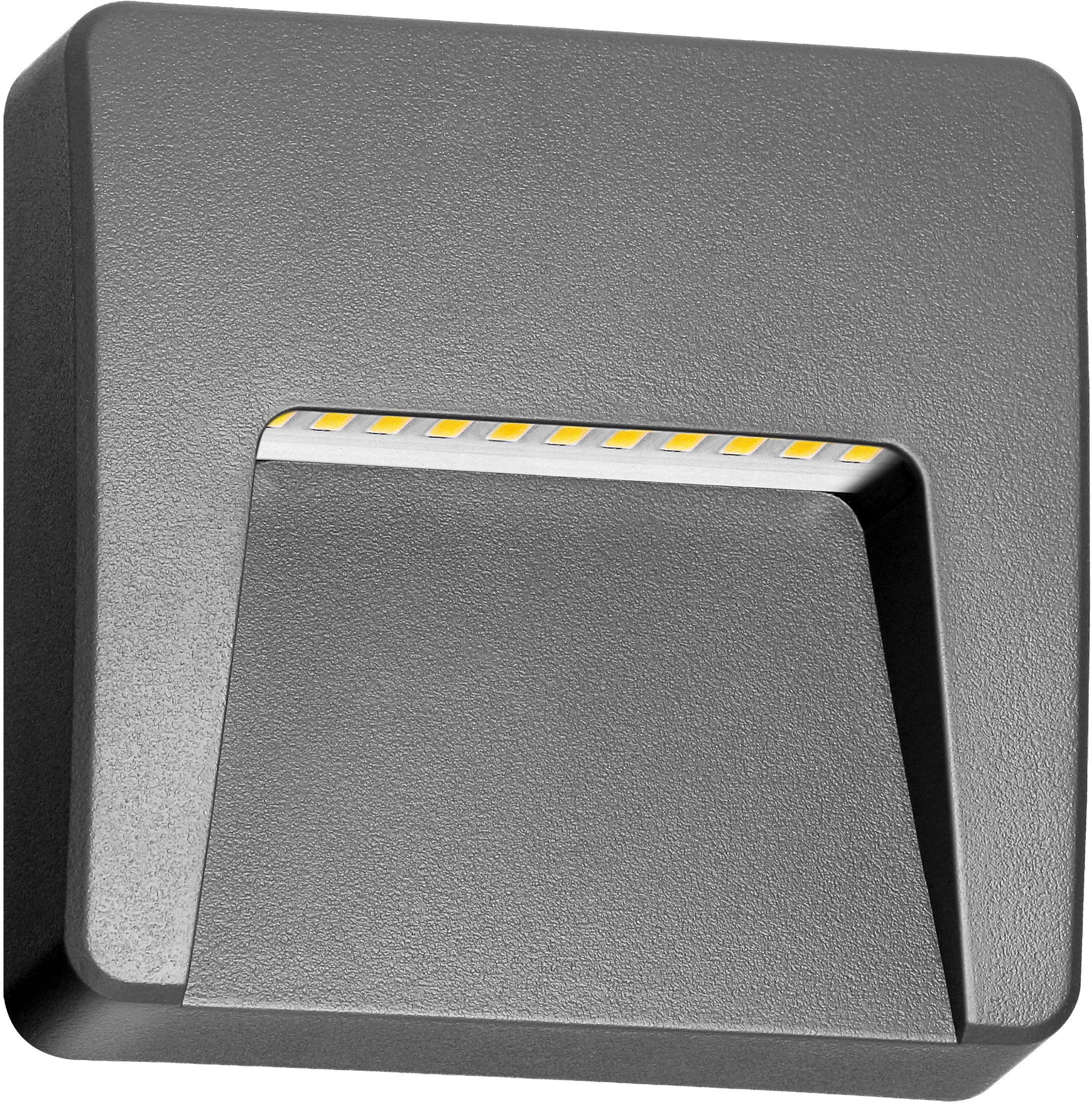 Orno SLIGO LED 3W, lampa elewacyjna, 240lm, IP65, 4000K, kwadratowa, szara