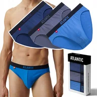 Majtki męskie - Slipy męskie 3 PARY sportowe BAWEŁNIANE majtki ATLANTIC 3MP-094 - XXL - miniaturka - grafika 1