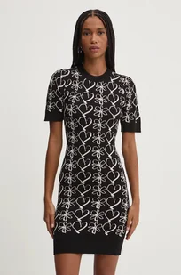 Desigual sukienka COEURS kolor czarny mini dopasowana 24WWVF10 - Sukienki - miniaturka - grafika 1