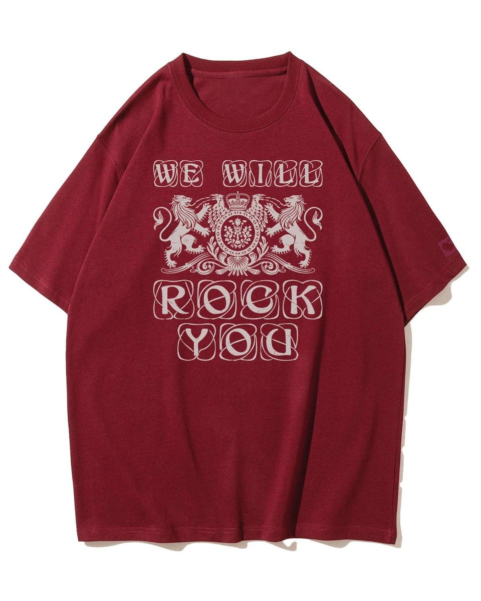 Koszulka oversize Queen We Will Rock You Muzyka Koncert Bordowy M