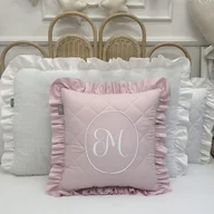 Kołdry i poduszki dla dzieci - Poduszka pikowana z inicjałem i falbanką dla dzieci - miniaturka - grafika 1