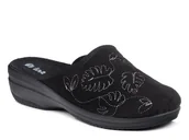 Kapcie damskie - Kapcie damskie czarne Inblu LV-18 pantofle domowe zakryte na koturnie-40 - miniaturka - grafika 1