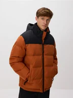 Kurtki męskie - Reserved - Pikowana kurtka z chowanym kapturem - miedziany - miniaturka - grafika 1