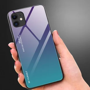 Gradient Glass etui pokrowiec nakładka ze szkła hartowanego iPhone 12 mini różowy - Etui i futerały do telefonów - miniaturka - grafika 6