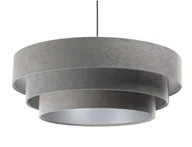 Lampy stojące - Szaro-srebrna lampa wisząca welurowa - 14X S439 N5-D71 - miniaturka - grafika 1