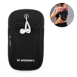 Wozinsky opaska na telefon do biegania armband czarna (WABBK1) - Etui i futerały do telefonów - miniaturka - grafika 1