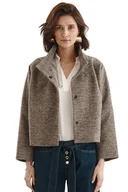 Kurtki damskie - Kurtka z multikolorowym melanżem - miniaturka - grafika 1