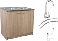 Szafki kuchenne - Szafka kuchenna sonoma zlew 2 komory bateria syfon - miniaturka - grafika 1