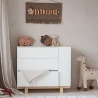 Komody dla dzieci - Biała komoda z regałem z boku Basic - miniaturka - grafika 1