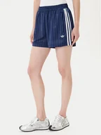 Spodenki damskie - adidas Szorty sportowe Pin-stripe Satin KD2285 Granatowy Loose Fit - miniaturka - grafika 1