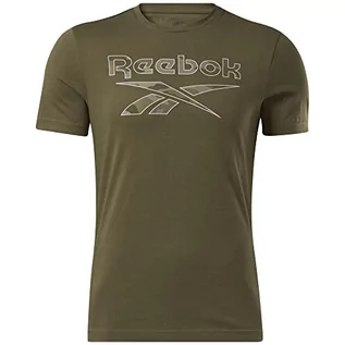 Koszulki męskie - Reebok Męski T-shirt z motywem kamuflażowym o identyfikacji wojskowej, L - grafika 1