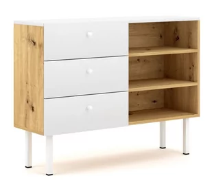 Komoda Tulia Dąb Artisan / Biały - Inne meble do salonu - miniaturka - grafika 1