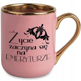 Kubek Różowy Ucho Rant Złoty Prezent Życie Zaczyna się na Emeryturze Wzory - Kubki - miniaturka - grafika 1