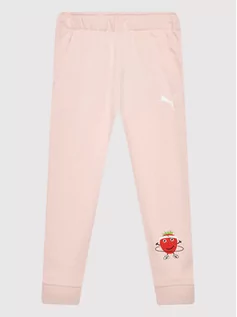Spodnie i spodenki dla dziewczynek - Puma Spodnie dresowe Fruitmates 847317 Różowy Regular Fit - grafika 1