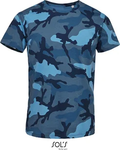 SOLs 01188 Koszulka męska Camo / Tarn - Kolor: Niebieski Camo - Rozmiar: XXL - Koszulki męskie - miniaturka - grafika 1