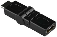 Złącza, przejściówki, adaptery - Adapter DPM kątowy obrotowy HDMI - HDMI M/F czarny (5903332589975) - miniaturka - grafika 1
