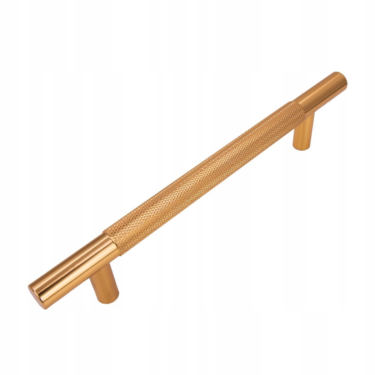 Uchwyt meblowy reling ryflowany 128 mm złoty Metalowy uchwyt do szafki