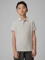 Koszulki dla chłopców - 4F Koszulka polo regular chłopięca - szara 164 (13-14 lat) - miniaturka - grafika 1