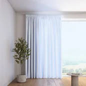 Zasłony - Zasłona na taśmie marszczącej 1 szt., pastelowy niebieski, Loneta - miniaturka - grafika 1