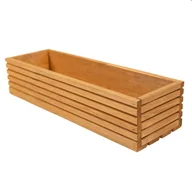 Donice - DONICZKA DREWNIANA 64x20x14,5cm + WKŁAD NA KWIATY ZIOŁA JASNY BRĄZ - miniaturka - grafika 1