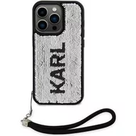 Etui i futerały do telefonów - Obudowa dla telefonów komórkowych Karl Lagerfeld Sequins Reversible na Apple iPhone 13 Pro (KLHCP13LPSQRKS) Czarny/Srebrny - miniaturka - grafika 1