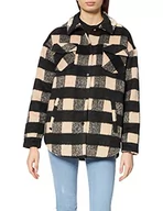 Kurtki damskie - Noisy May Damska kurtka Nmlulu L/S Noos, Nomad/Checks:black, XS - miniaturka - grafika 1