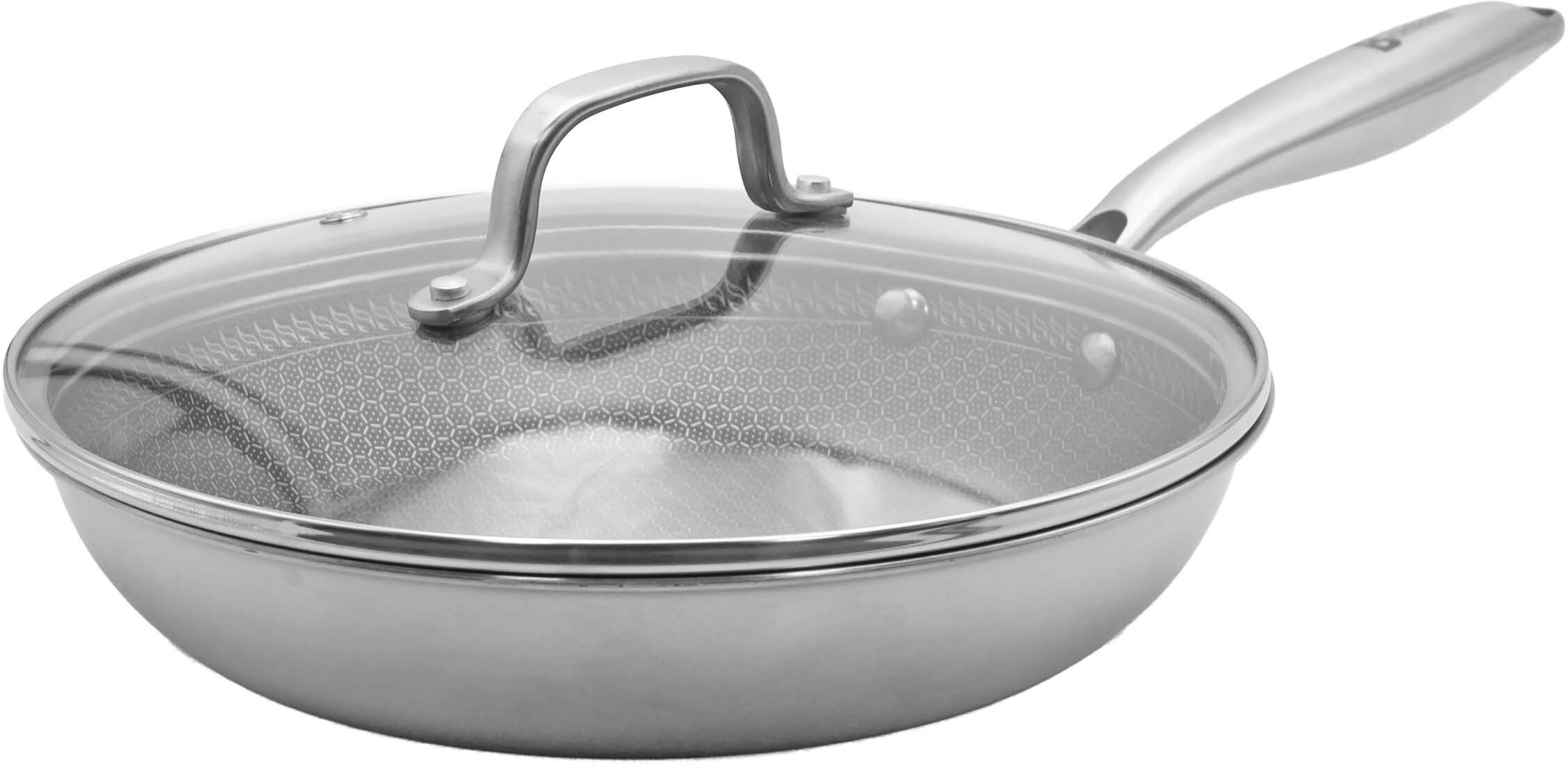 Patelnia Brunbeste Patelnia stalowa z pokrywką indukcja NON-STICK plaster miodu 24CM BRUNBESTE BB-5554