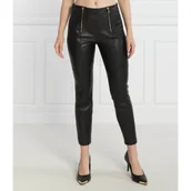 Spodnie damskie - Pinko Skórzane spodnie | Slim Fit - miniaturka - grafika 1