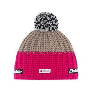 Czapka zimowa z wełną merino Eisbar Refocus Pompon MU SKA pink/beige - ONE SIZE - Czapki damskie - miniaturka - grafika 1