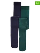 Rajstopy dziecięce - vertbaudet Rajstopy (2 pary) w kolorze granatowo-zielonym - miniaturka - grafika 1