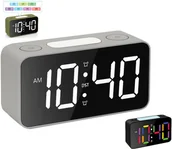 Zegary - JVD Zegar budzik sieciowy LED SB2020.2 kolorowe podświetlenie 16,5x8 cm - miniaturka - grafika 1