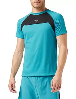 Koszulki męskie - Mizuno Koszulka męska Dryaeroflow, Niebieski algierski, XL - grafika 1