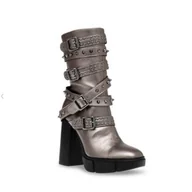 Kozaki damskie - stivali donna steve madden - razor sharp - argento - miniaturka - grafika 1