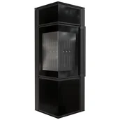 Piece wolnostojące - Piec wolnostojący koza Tora S 8 kW Ø 150, z domykaniem, czarny termotec ,lacobel czarny - miniaturka - grafika 1