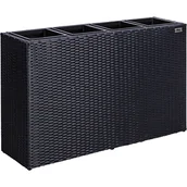 Pozostałe ozdoby ogrodowe - CZARNA DONICZKA OGRODOWA DONICA Z TECHNORATTANU - miniaturka - grafika 1